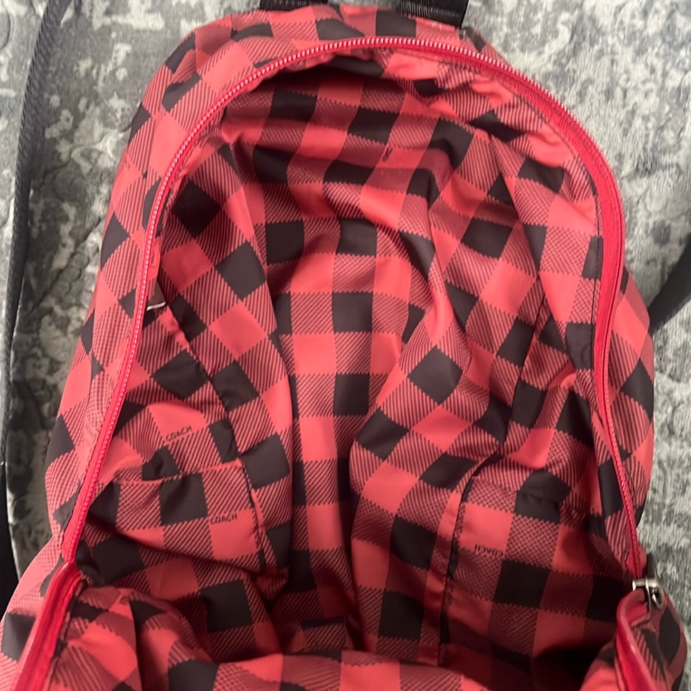 Packable Backpack With Gingham Print Coach - image 5